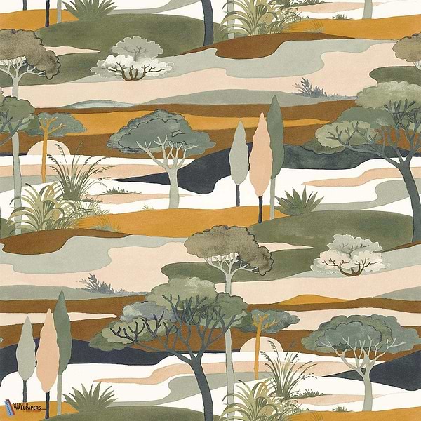 Cap Ferret-Tapete-Casamance-Cypres/Ocre-Rolle-75870406-Selected Wallpapers