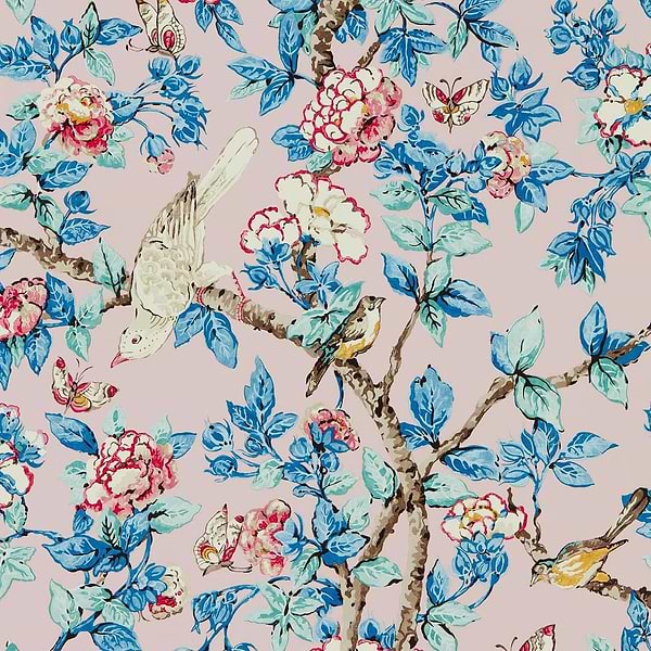Caverley-Tapete-Sanderson-Rose/French Blue-Rolle-217035-Selected Wallpapers