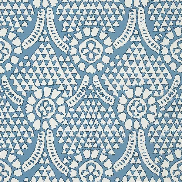 Chamomile-Wallpaper-Thibaut-Blue and White-Roll-T14314-Selected Wallpapers