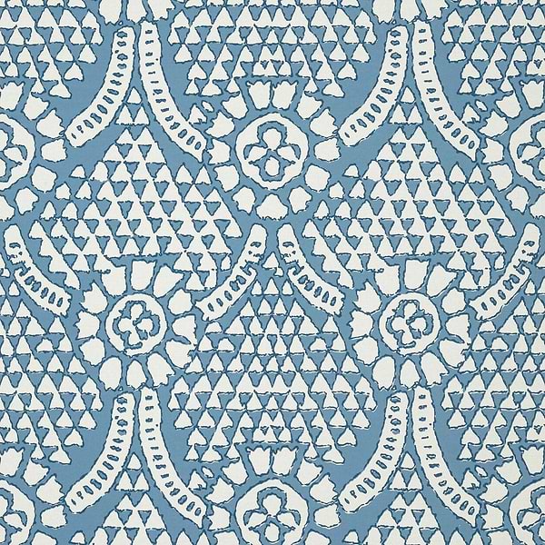 Chamomile-Tapete-Thibaut-Blue and White-Rolle-T14314-Selected Wallpapers