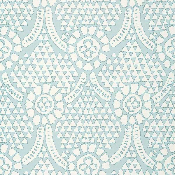Chamomile-Wallpaper-Thibaut-Spa Blue-Roll-T14320-Selected Wallpapers