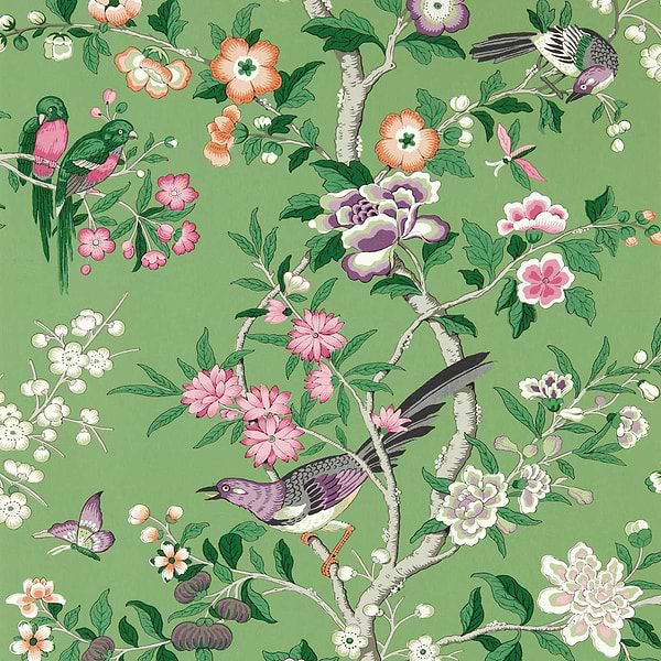 Chinoiserie Hall-Wallpaper-Sanderson-Chinese Green-Roll-217110-Selected Wallpapers