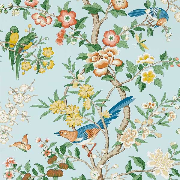 Chinoiserie Hall-Wallpaper-Sanderson-Dawn Blue-Roll-217112-Selected Wallpapers