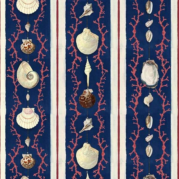 Coquillage-wallpaper-Mind the Gap-Blue-300 cm (standaard)-WP20572-Selected Wallpapers