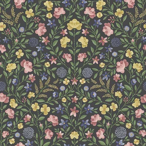Court Embroidery-Tapete-Cole & Son-Yellow, Rose & Hyacinth Blue-Rolle-118/13030-Selected Wallpapers