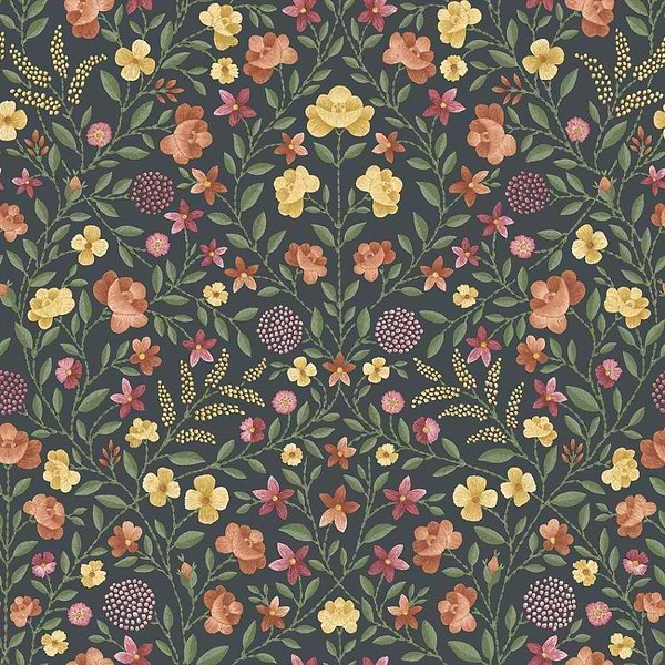 Court Embroidery-Tapete-Cole & Son-Marigold, Tangerine & Red-Rolle-118/13031-Selected Wallpapers