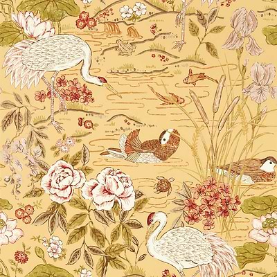 Crane & Frog-Behang-Sanderson-Honey-Rol-217124-Selected Wallpapers