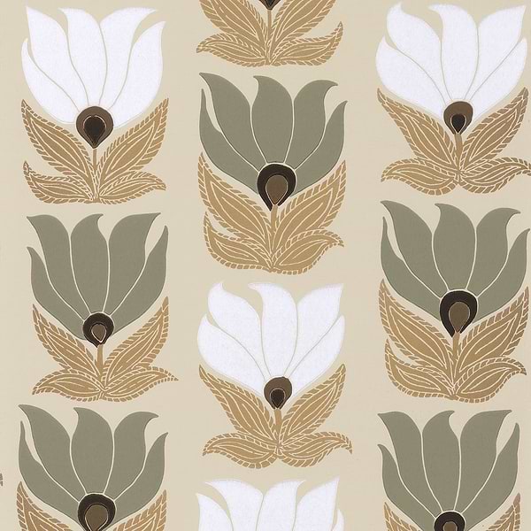 Dauphine-Behang-Casamance-Grege/Vert Argile-Rol-75690712-Selected Wallpapers