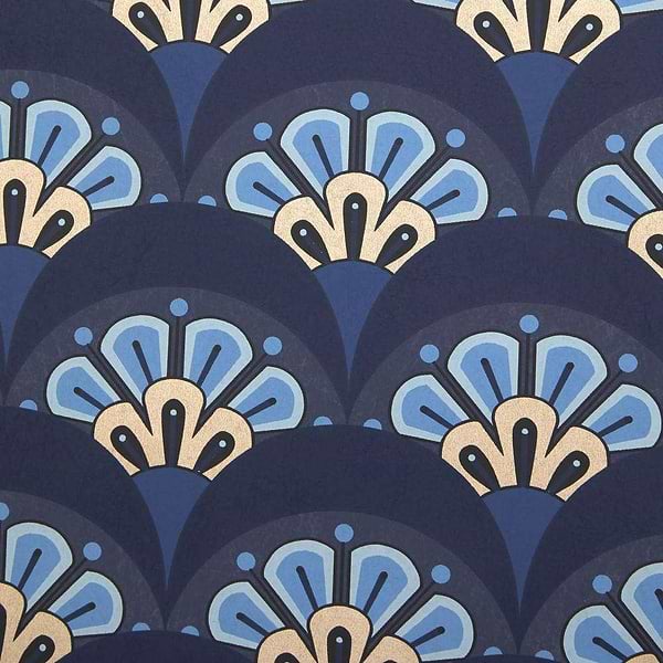 Deco Scallop-Wallpaper-Liberty-Lapis-Roll-07241001C-Selected Wallpapers