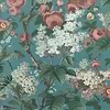 Floribunda-Wallpaper-1838 wallcoverings-Teal-Roll-2311-168-03-Selected Wallpapers