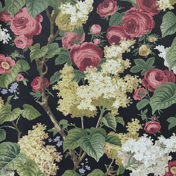 Floribunda-Wallpaper-1838 wallcoverings-Midnight Black-Roll-2311-168-04-Selected Wallpapers