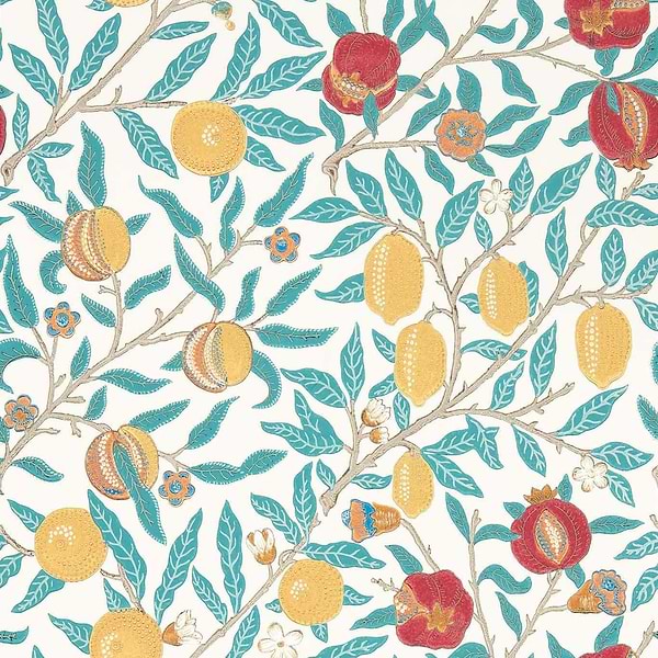 Fruit-Tapete-Morris & Co-Green Indigo / Madder-Rolle-217085-Selected Wallpapers