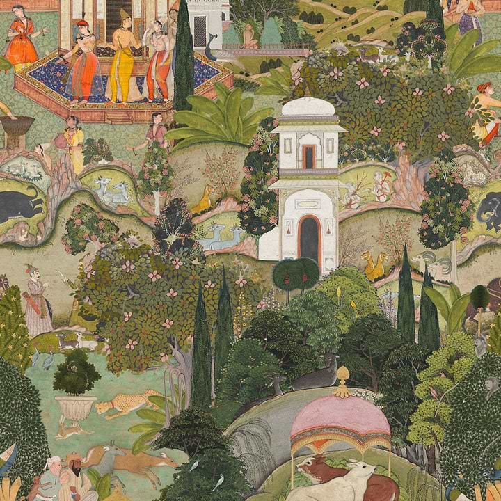 Gardens of Jaipur-Tapete-Mind the Gap-Multicolor-300 cm (standaard)-WP20645-Selected Wallpapers