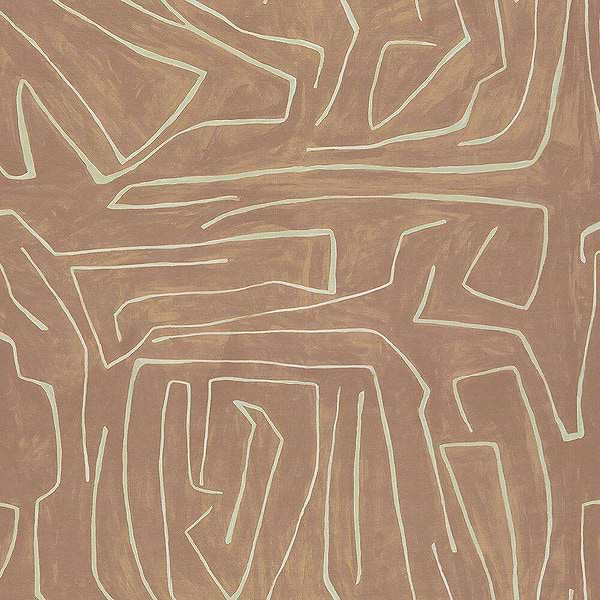 Graffito fabric-Kelly Wearstler-Salmon/Cream-Meter (M1)-GWF-3530.117-Selected Wallpapers