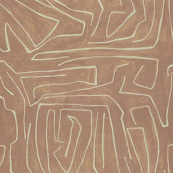 Graffito fabric-Kelly Wearstler-Salmon/Cream-Meter (M1)-GWF-3530.117-Selected Wallpapers