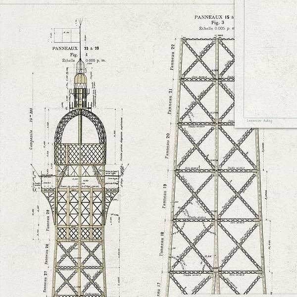 Grand Eiffel-Tapete-Mind the Gap-Zwart/Wit-300 cm (standaard)-WP20217-Selected Wallpapers