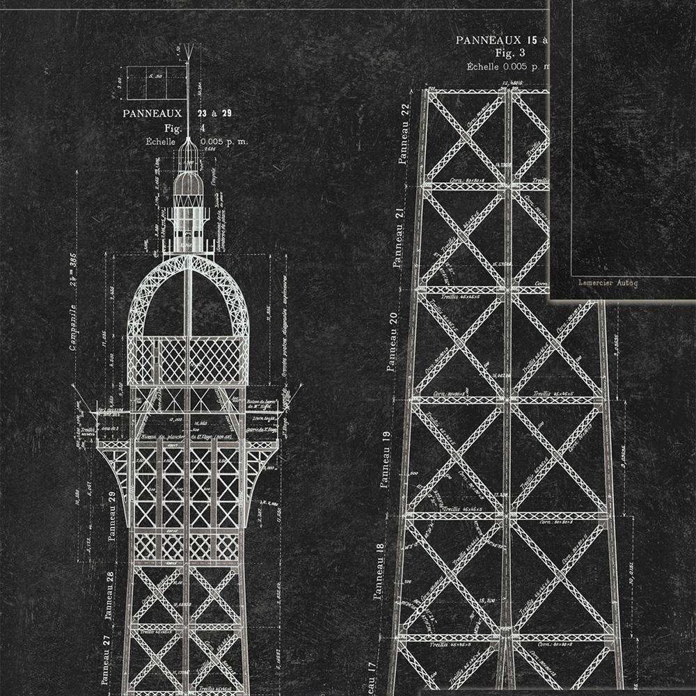 Grand Eiffel-wallpaper-Mind the Gap-Zwart-300 cm (standaard)-WP20218-Selected Wallpapers