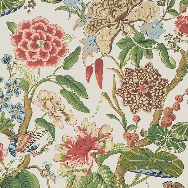 Hill Garden-Wallpaper-Thibaut-Flax-Roll-T13657-Selected Wallpapers