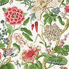 Hill Garden-Wallpaper-Thibaut-Coral and Green-Roll-T13658-Selected Wallpapers
