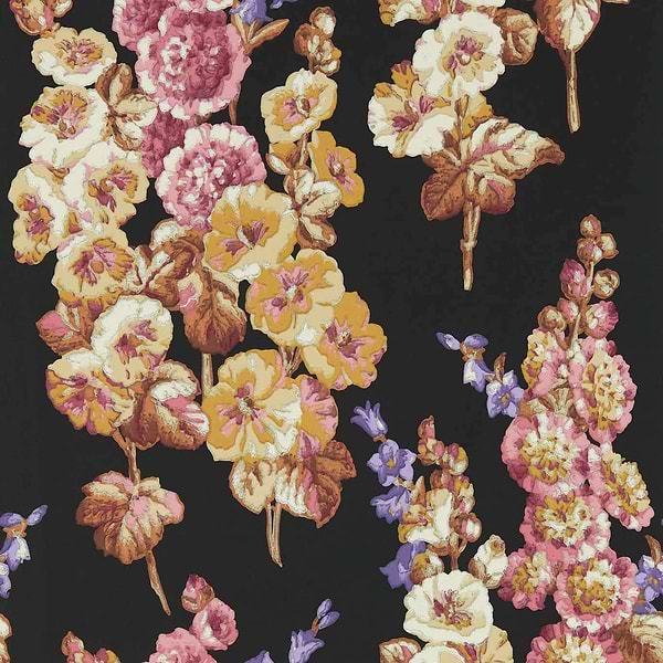 Hollyhocks-wallpaper-Sanderson-Copper/Rhodera-Roll-217032-Selected Wallpapers