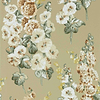 Hollyhocks-wallpaper-Sanderson-Gold Metallic/Tan-Roll-217034-Selected Wallpapers