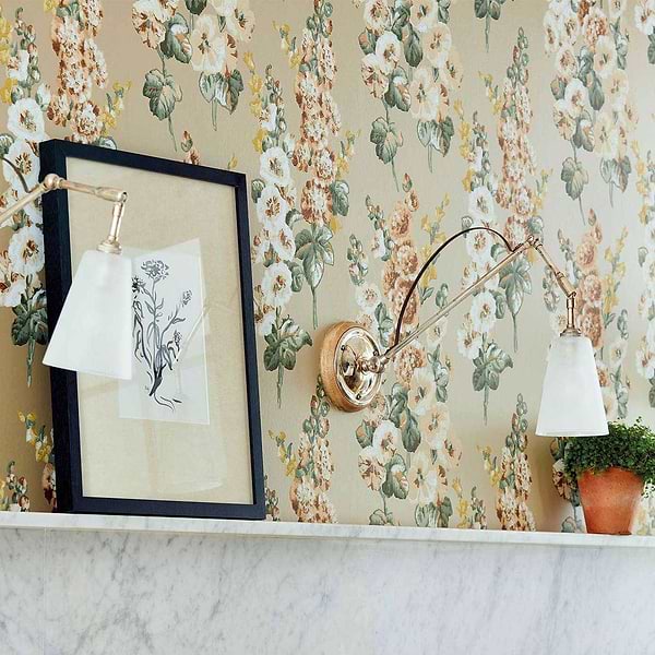 Hollyhocks-wallpaper-Sanderson-Selected Wallpapers