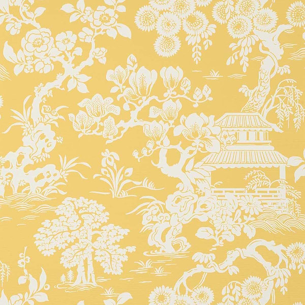 Japanese Garden-Tapete-Thibaut-Yellow-Rolle-T13301-Selected Wallpapers