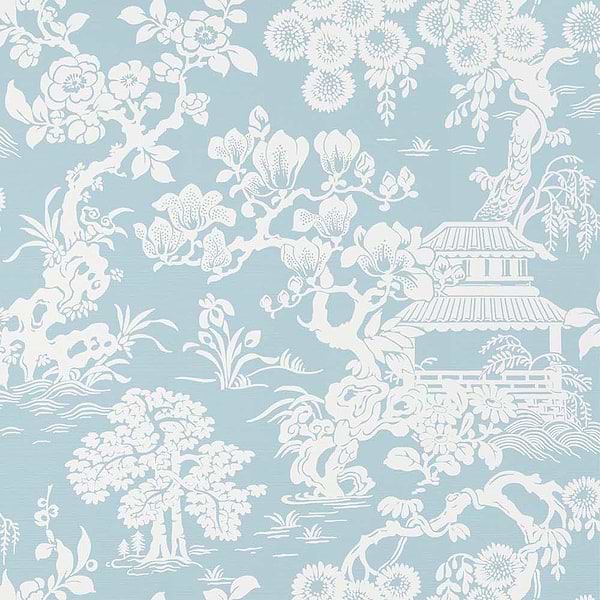 Japanese Garden-Tapete-Thibaut-Spa Blue-Rolle-T13302-Selected Wallpapers