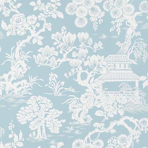 Japanese Garden-Tapete-Thibaut-Spa Blue-Rolle-T13302-Selected Wallpapers