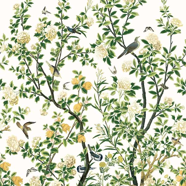 Jardin Bloom Mural-Wallpaper-Thibaut-White-Set-TM13666-Selected Wallpapers