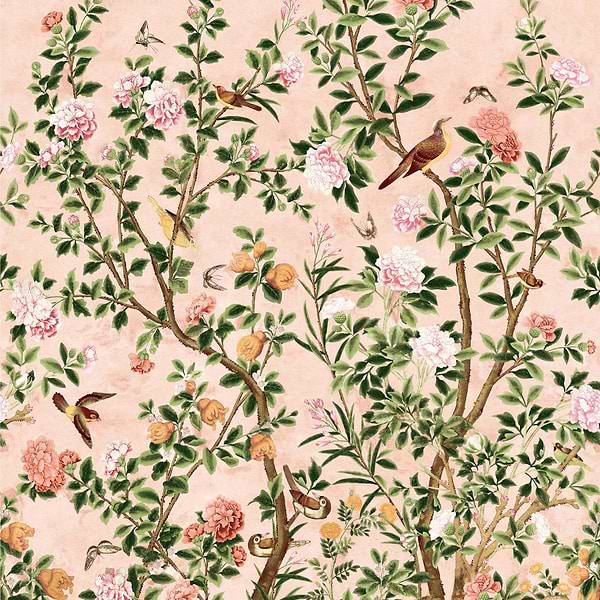 Jardin Bloom Mural-Wallpaper-Thibaut-Pink-Set-TM13667-Selected Wallpapers