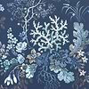 Kilburn's Coral-Wallpaper-1838 wallcoverings-Ocean Blue-Roll-2311-166-03-Selected Wallpapers