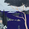 Lago di Garda-wallpaper-Les Dominotiers-Blue-Non Woven 70 cm-DOM515-Selected Wallpapers