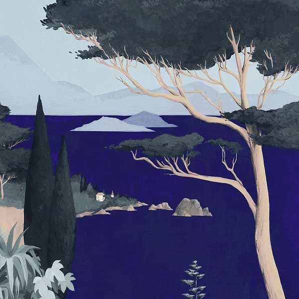 Lago di Garda-wallpaper-Les Dominotiers-Blue-Non Woven 70 cm-DOM515-Selected Wallpapers