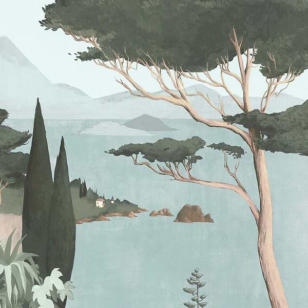 Lago di Garda-wallpaper-Les Dominotiers-Green-Non Woven 70 cm-DOM516-Selected Wallpapers