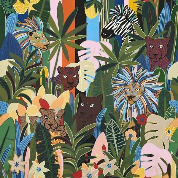 Les Rois de la jungle-Tapete-Pierre Frey-Pop-Set-FP607001-Selected Wallpapers
