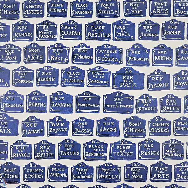 Les Rues Parisiennes-Tapete-Pierre Frey-Indigo-Meter (M1)-FP841002-Selected Wallpapers