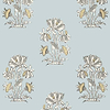 Lily Flower-Wallpaper-Thibaut-Spa Blue-Roll-T13201-Selected Wallpapers