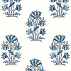 Lily Flower-Wallpaper-Thibaut-Blue and White-Roll-T13204-Selected Wallpapers