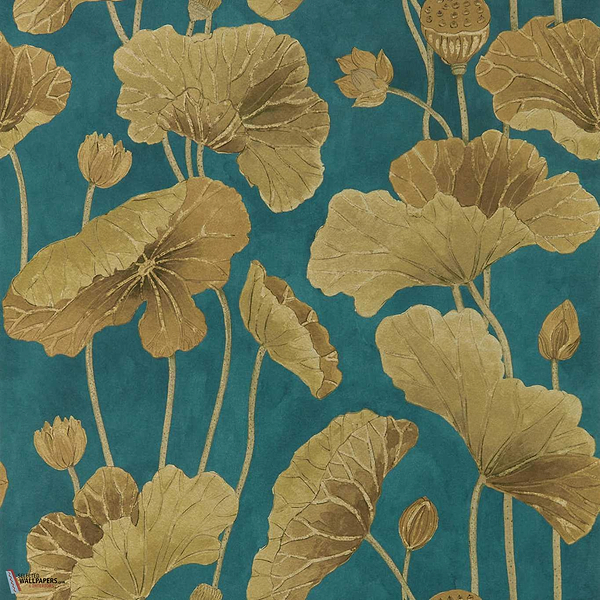 Lotus Leaf-Tapete-Sanderson-Midnight/Copper-Rolle-217127-Selected Wallpapers