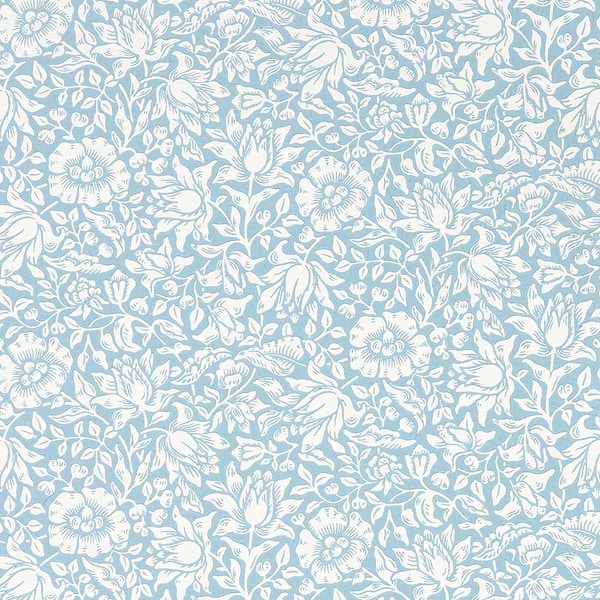 Mallow-Wallpaper-Morris & Co-Powder Blue-Roll-217071-Selected Wallpapers