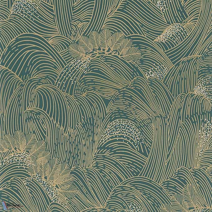 Maree Haute-Tapete-Casamance-Vert Anglais/Dore-Rolle-75902344-Selected Wallpapers