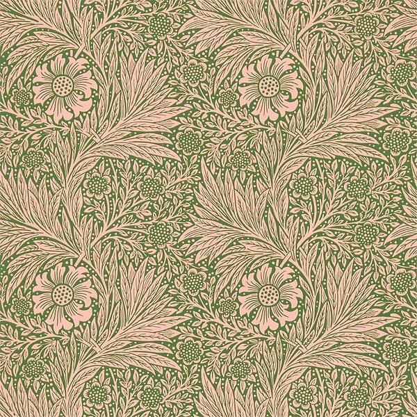 Marigold-Tapete-Morris & Co-Pink/Olive-Rolle-216953-Selected Wallpapers