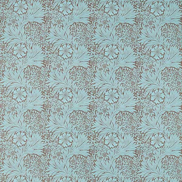 Marigold stof-Morris & Co-Sky/Chocolate-Meter (M1)-226980-Selected Wallpapers
