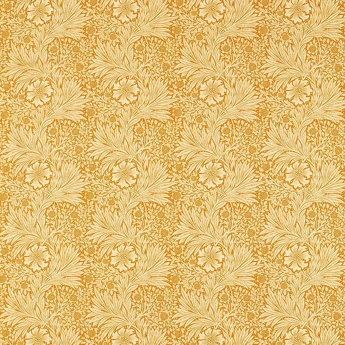 Marigold stof-Morris & Co-Cream/Orange-Meter (M1)-226981-Selected Wallpapers