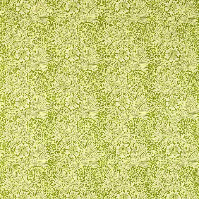 Marigold stof-Morris & Co-Cream/Sap Green-Meter (M1)-226982-Selected Wallpapers