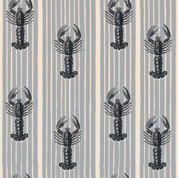 Mediterranean lobsters-wallpaper-Mind the Gap-Light Blue-Roll-WP30063-Selected Wallpapers