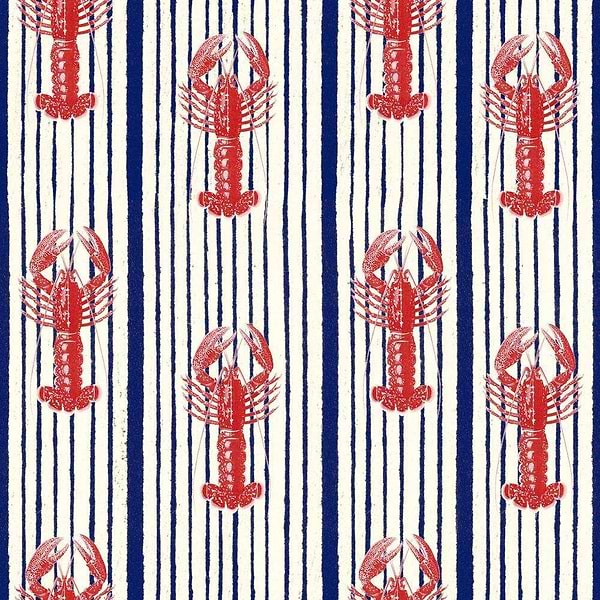 Mediterranean lobsters-wallpaper-Mind the Gap-White-Roll-WP30065-Selected Wallpapers