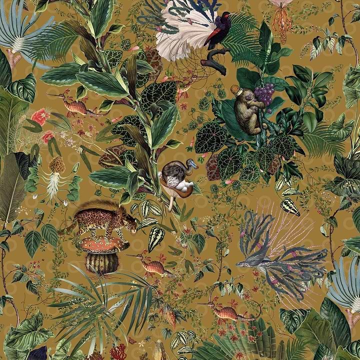 Menagerie of Extinct Animals-behang-Moooi-Curry-Meter (M1)-MO2074-Selected Wallpapers
