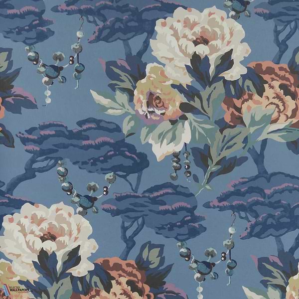 Paeonia-Wallpaper-1838 wallcoverings-Indigo Purple-Roll-2311-170-03-Selected Wallpapers